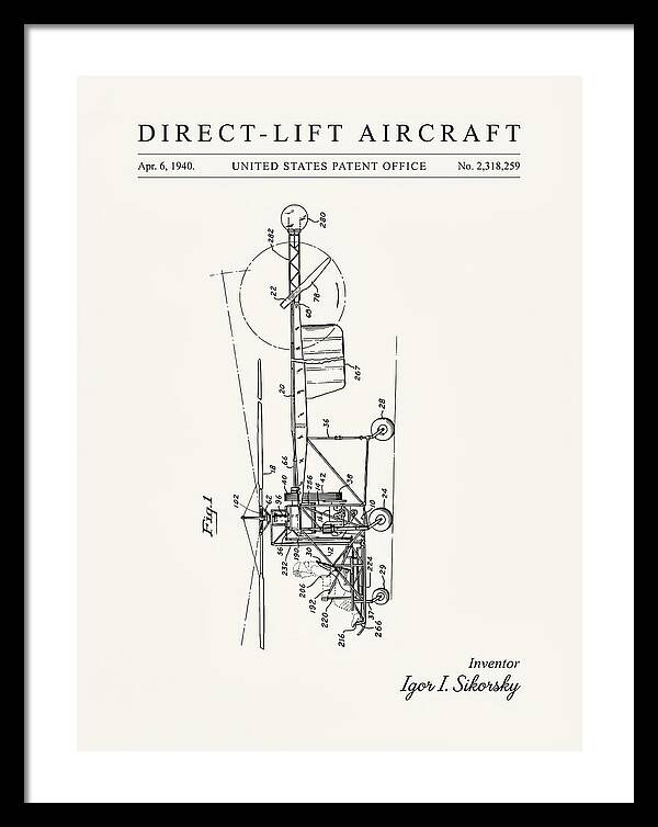 Direct Lift Aircraft Sikorsky Helicopter Minimalist Patent Us2318259