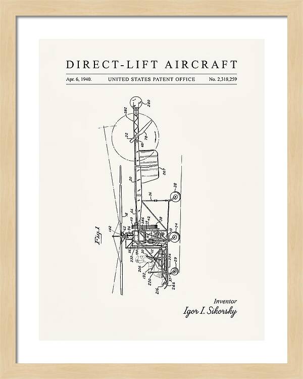 Direct Lift Aircraft Sikorsky Helicopter Minimalist Patent Us2318259