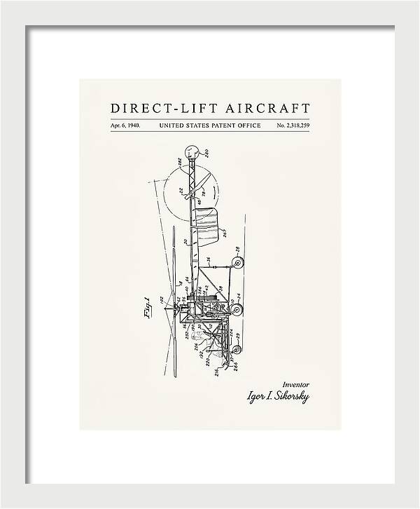 Direct Lift Aircraft Sikorsky Helicopter Minimalist Patent Us2318259