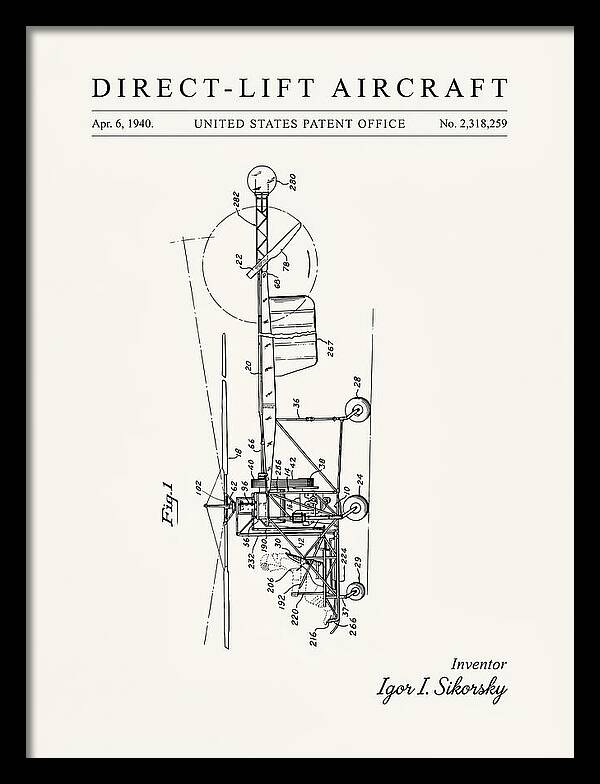 Direct Lift Aircraft Sikorsky Helicopter Minimalist Patent Us2318259