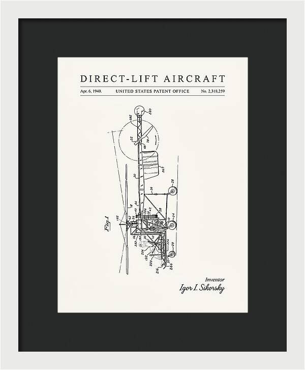Direct Lift Aircraft Sikorsky Helicopter Minimalist Patent Us2318259