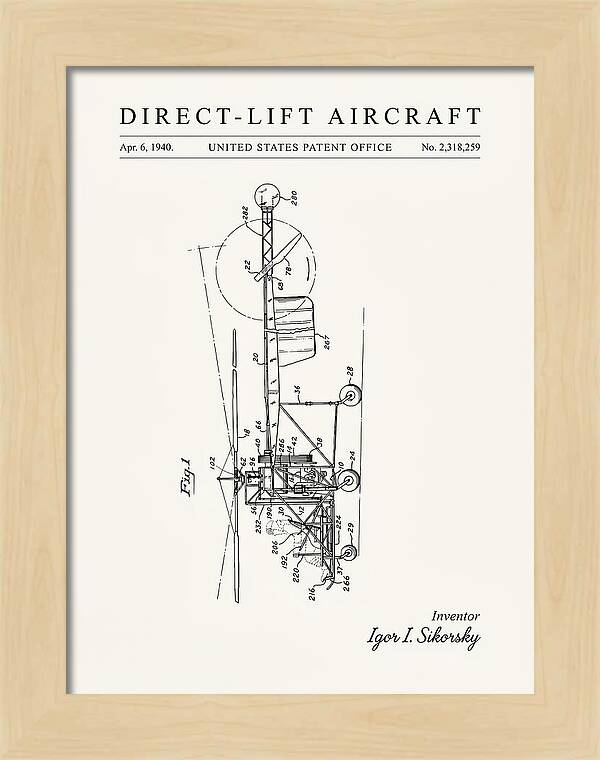 Direct Lift Aircraft Sikorsky Helicopter Minimalist Patent Us2318259