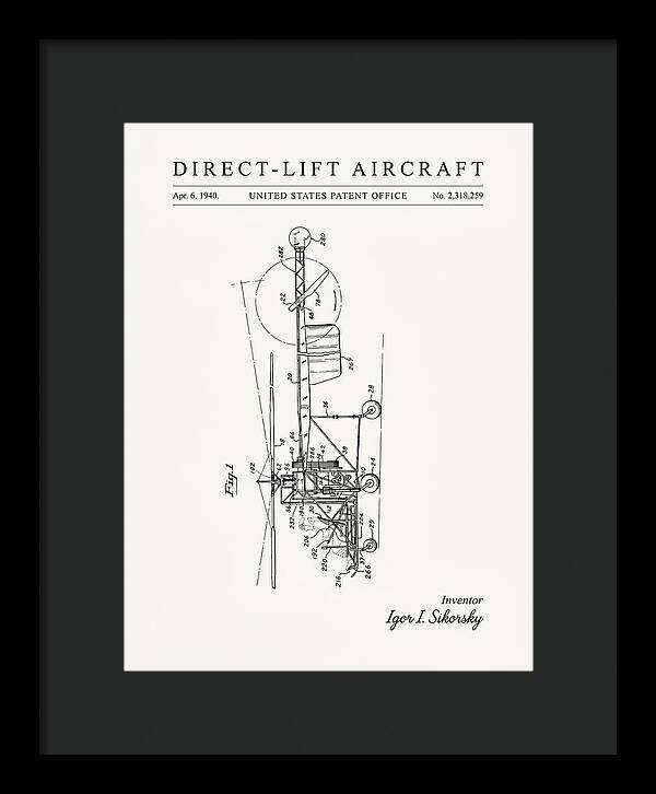 Direct Lift Aircraft Sikorsky Helicopter Minimalist Patent Us2318259