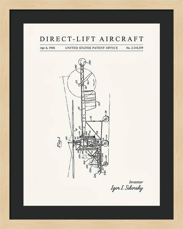Direct Lift Aircraft Sikorsky Helicopter Minimalist Patent Us2318259