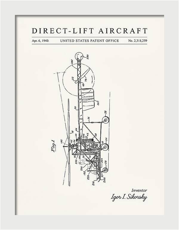 Direct Lift Aircraft Sikorsky Helicopter Minimalist Patent Us2318259