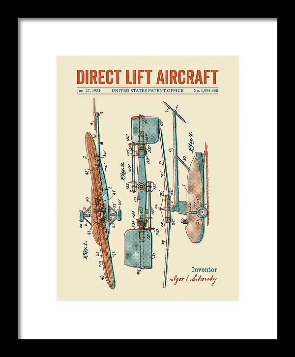 Direct Lift Aircraft Sikorsky Helicopter Retro Patent Us1994488