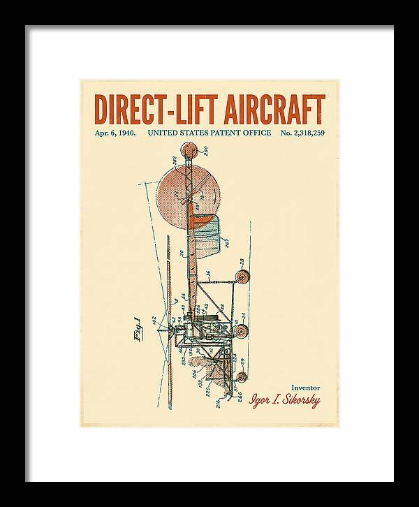 Direct Lift Aircraft Sikorsky Helicopter Retro Patent Us2318259