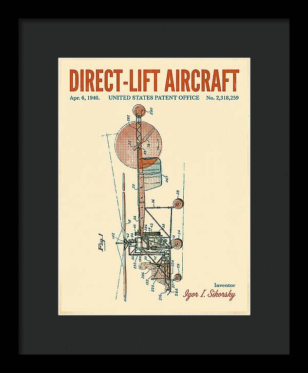 Direct Lift Aircraft Sikorsky Helicopter Retro Patent Us2318259