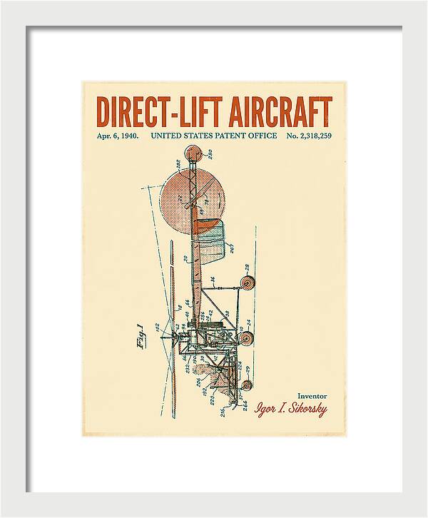 Direct Lift Aircraft Sikorsky Helicopter Retro Patent Us2318259