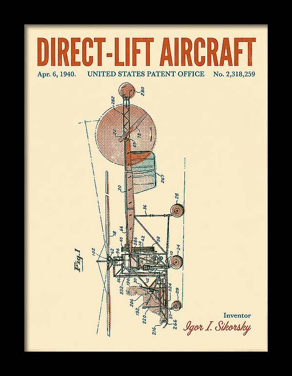 Direct Lift Aircraft Sikorsky Helicopter Retro Patent Us2318259
