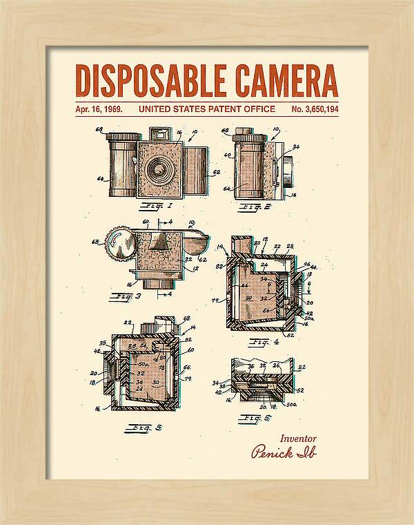 Disposable Camera Retro Patent Us3650194a