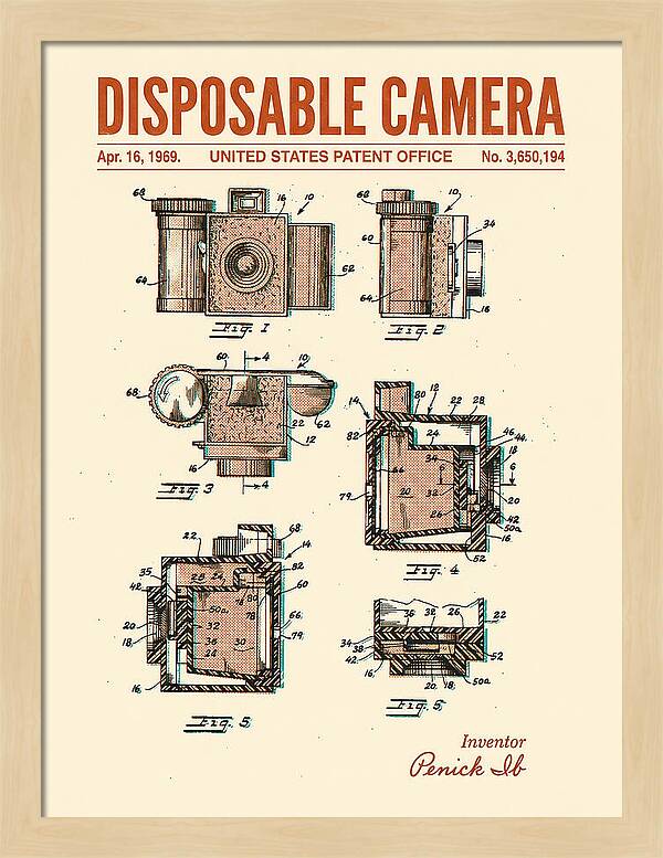 Disposable Camera Retro Patent Us3650194a