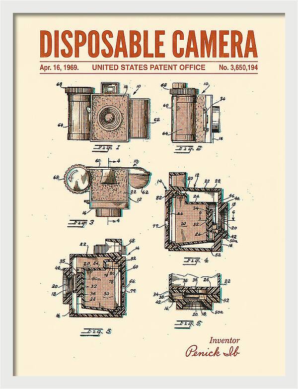 Disposable Camera Retro Patent Us3650194a