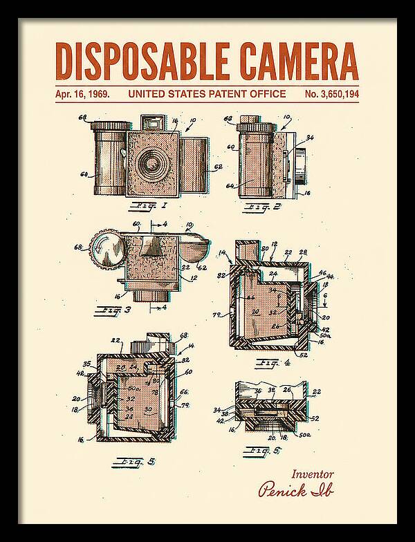 Disposable Camera Retro Patent Us3650194a