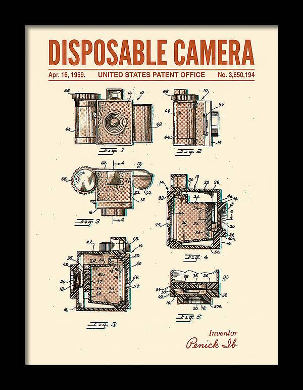 Disposable Camera Retro Patent Us3650194a