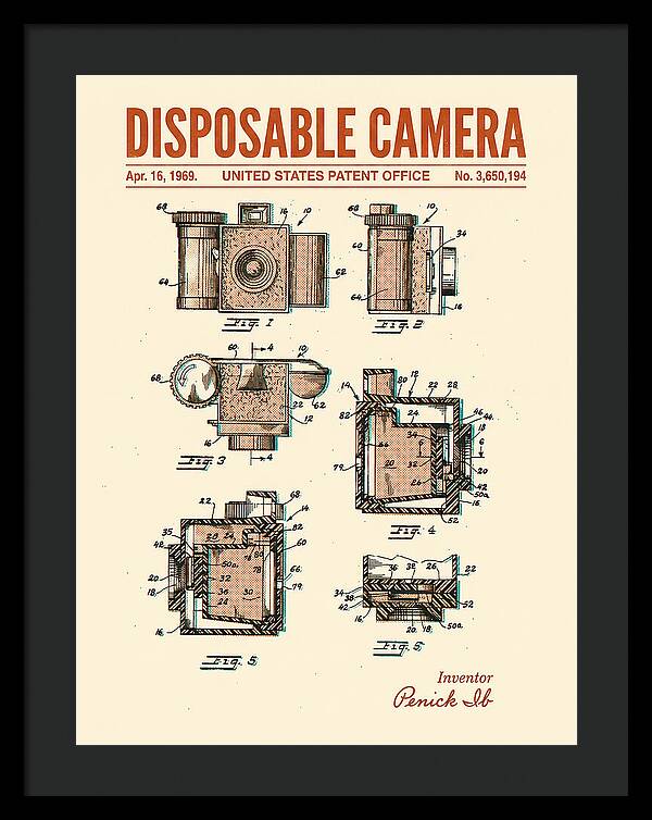 Disposable Camera Retro Patent Us3650194a