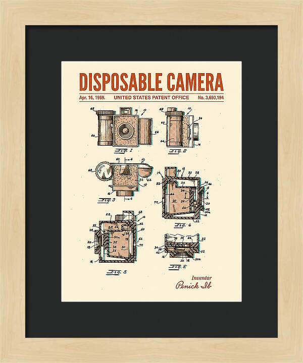 Disposable Camera Retro Patent Us3650194a