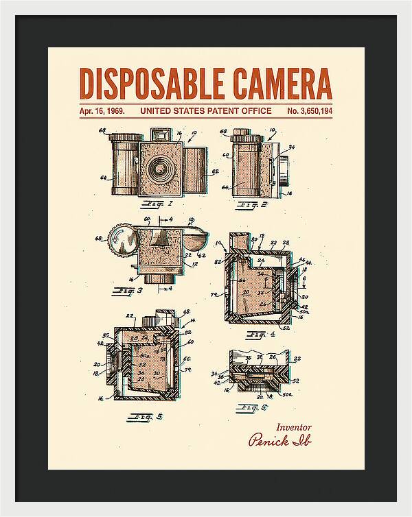 Disposable Camera Retro Patent Us3650194a