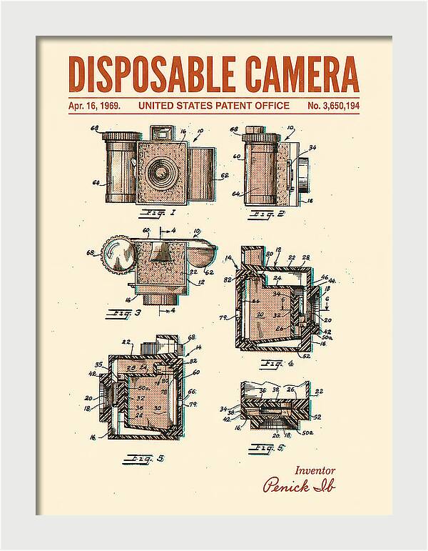 Disposable Camera Retro Patent Us3650194a