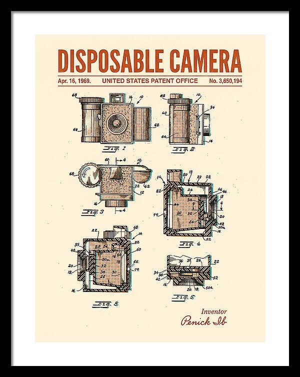 Disposable Camera Retro Patent Us3650194a