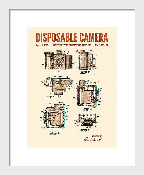 Disposable Camera Retro Patent Us3650194a