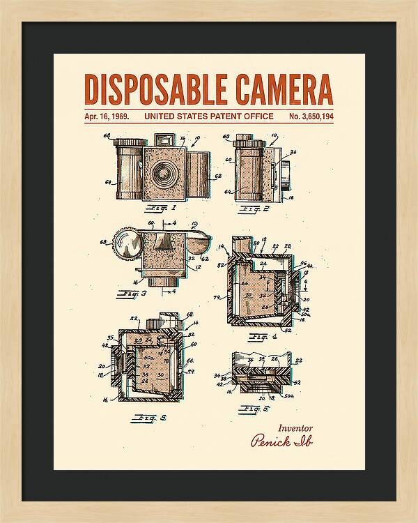Disposable Camera Retro Patent Us3650194a