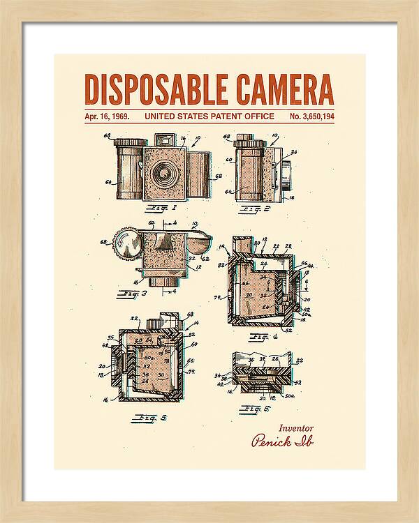 Disposable Camera Retro Patent Us3650194a