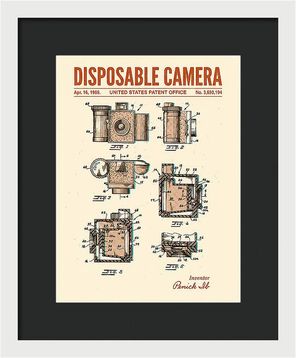 Disposable Camera Retro Patent Us3650194a