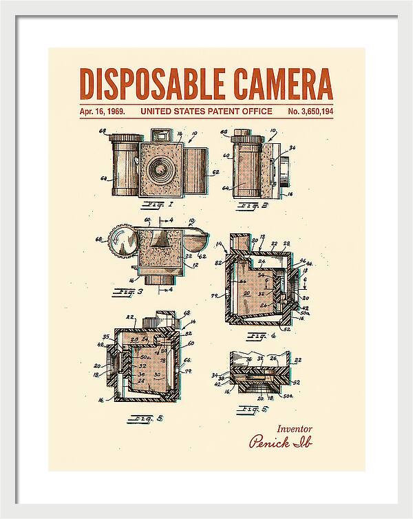 Disposable Camera Retro Patent Us3650194a