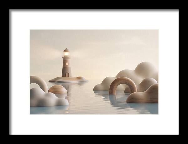 Distant Lighthouse Across Calm Water