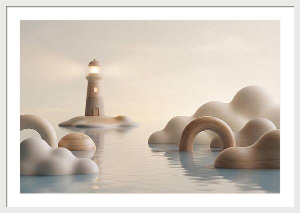 Distant Lighthouse Across Calm Water