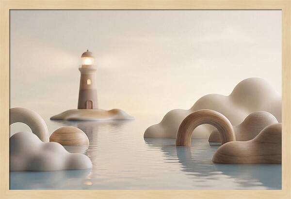 Distant Lighthouse Across Calm Water