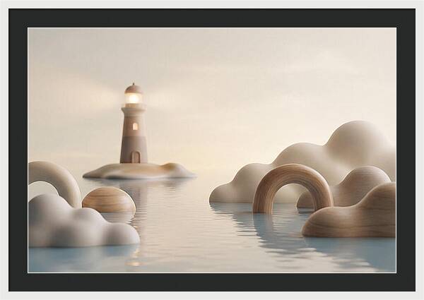 Distant Lighthouse Across Calm Water