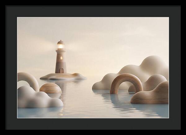 Distant Lighthouse Across Calm Water