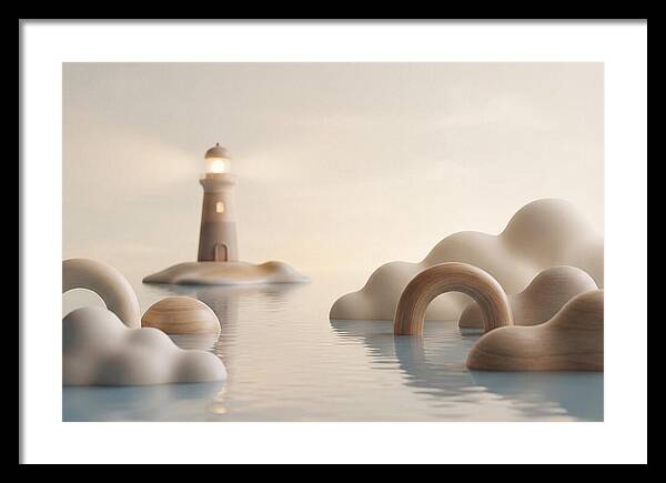 Distant Lighthouse Across Calm Water