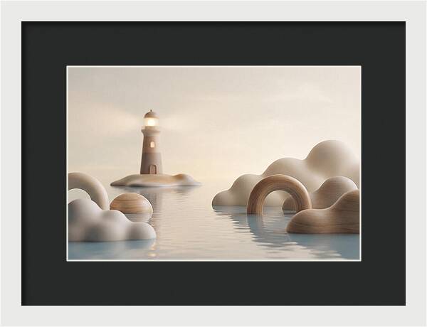 Distant Lighthouse Across Calm Water