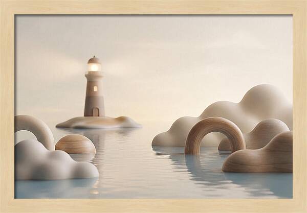 Distant Lighthouse Across Calm Water