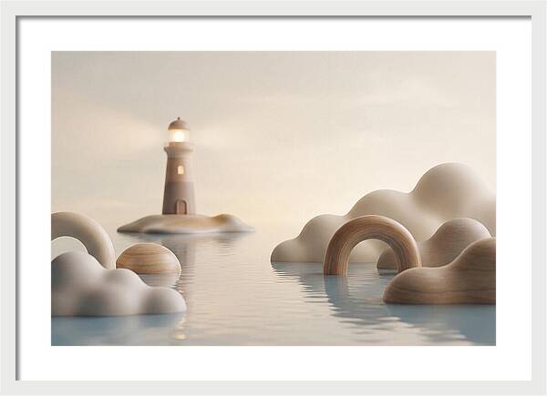 Distant Lighthouse Across Calm Water
