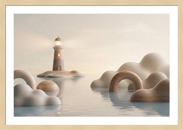 Distant Lighthouse Across Calm Water