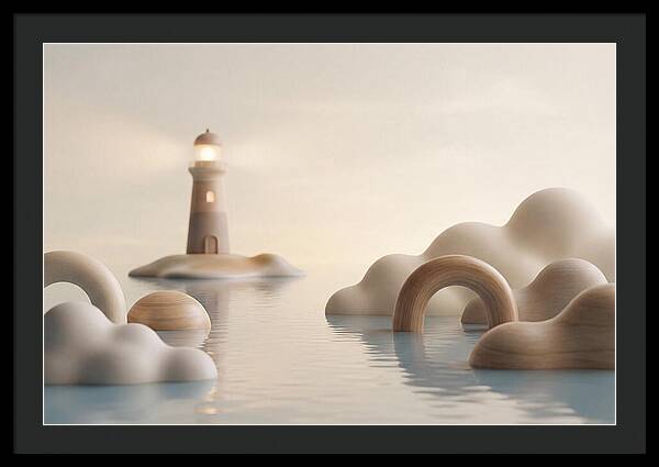 Distant Lighthouse Across Calm Water