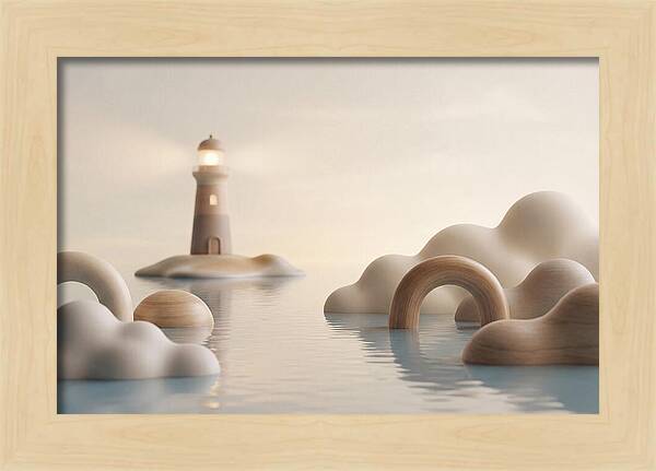 Distant Lighthouse Across Calm Water