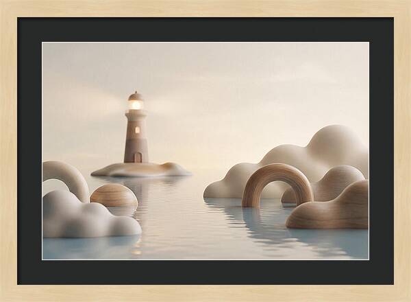 Distant Lighthouse Across Calm Water