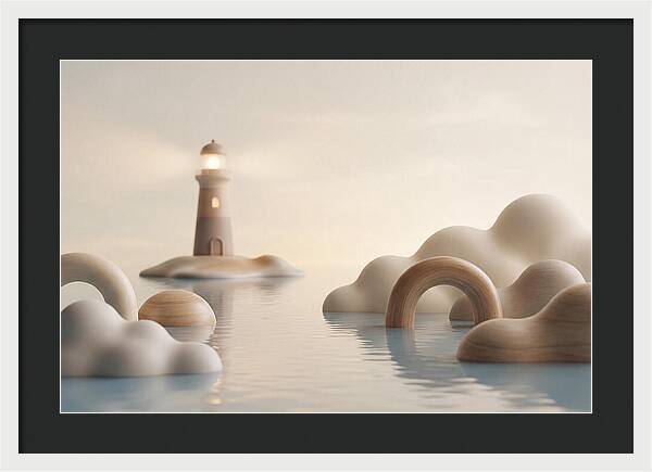 Distant Lighthouse Across Calm Water