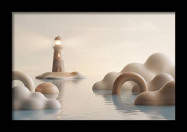 Distant Lighthouse Across Calm Water