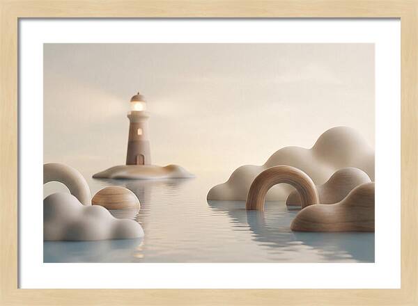 Distant Lighthouse Across Calm Water