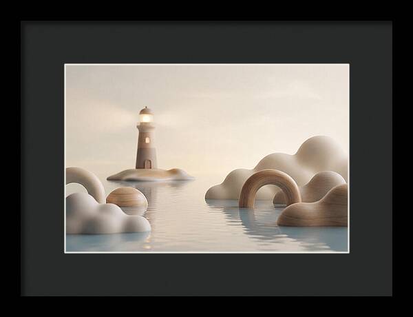 Distant Lighthouse Across Calm Water