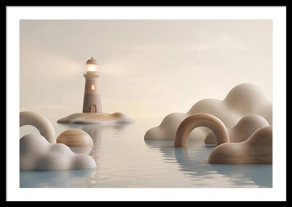 Distant Lighthouse Across Calm Water