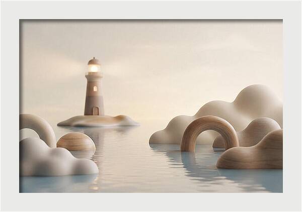 Distant Lighthouse Across Calm Water