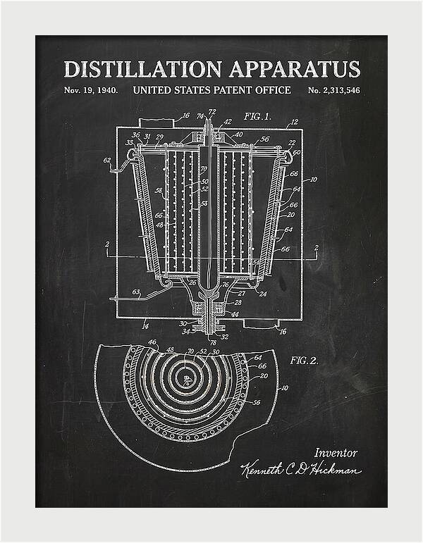 Distillation Apparatus Chalkboard Patent Us2313546