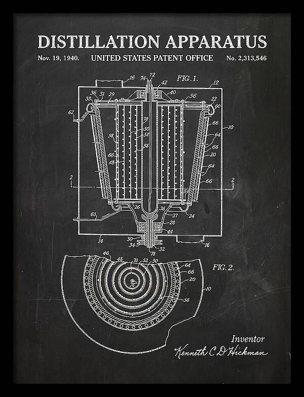 Distillation Apparatus Chalkboard Patent Us2313546